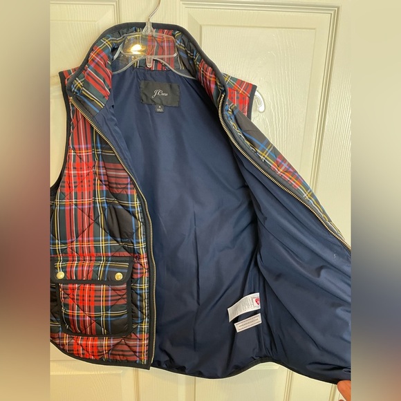 J crew Stewart tartan Plaid Quilted Vest with Pockets - Picture 3 of 13